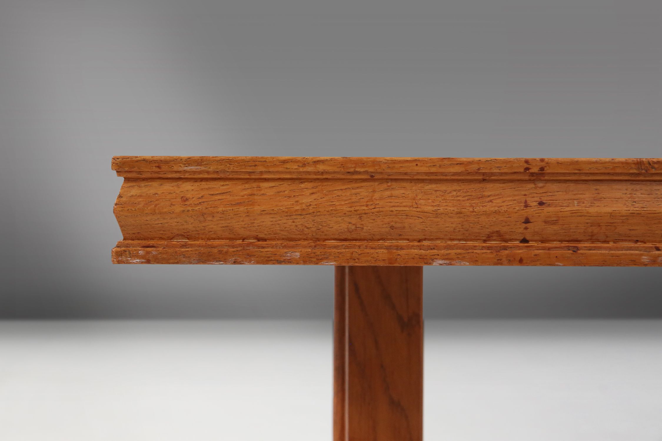 Art Deco Oak Coffee Table with Sculpted Details, Belgium 1940sthumbnail